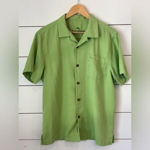 Tommy Bahama Lime Green Short-Sleeve island zone camp Shirt Medium